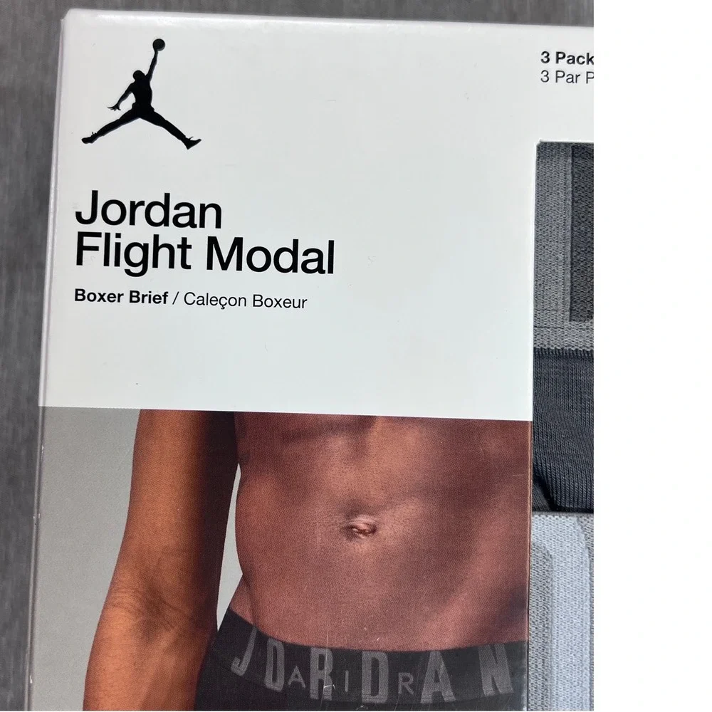 Nike Jordan Flight Modal Boxer Briefs 3 Pack Mens Small Particle Gray JM0621-G1Z